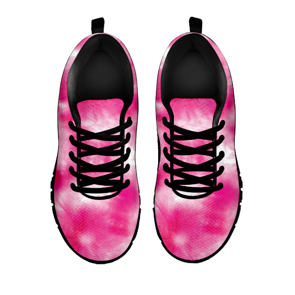 Pink Shibori Tie Dye Print Black Sneakers