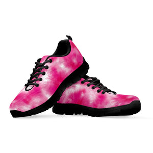 Pink Shibori Tie Dye Print Black Sneakers