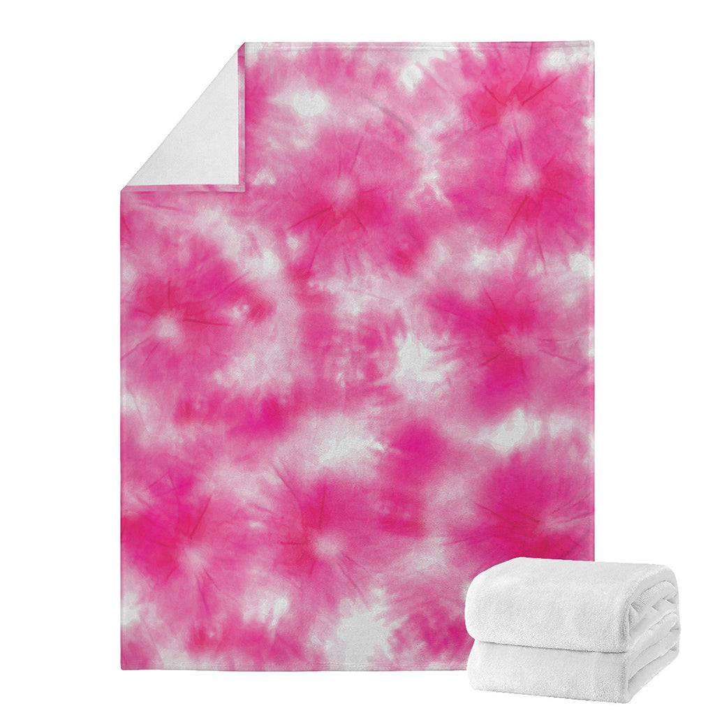 Pink Shibori Tie Dye Print Blanket