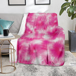 Pink Shibori Tie Dye Print Blanket