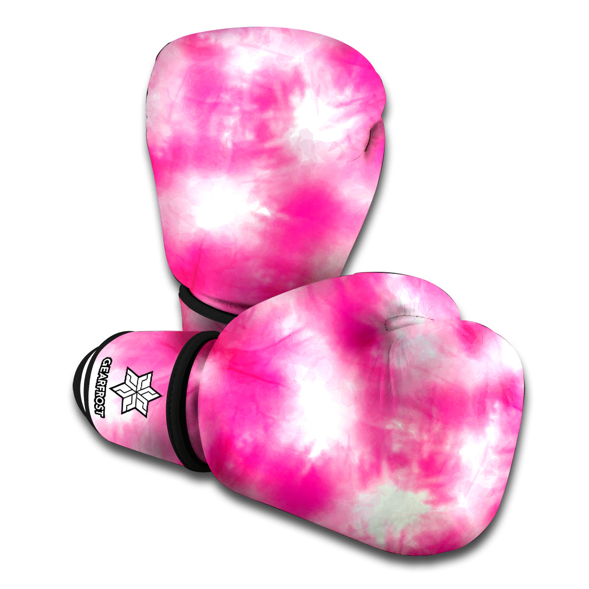 Pink Shibori Tie Dye Print Boxing Gloves