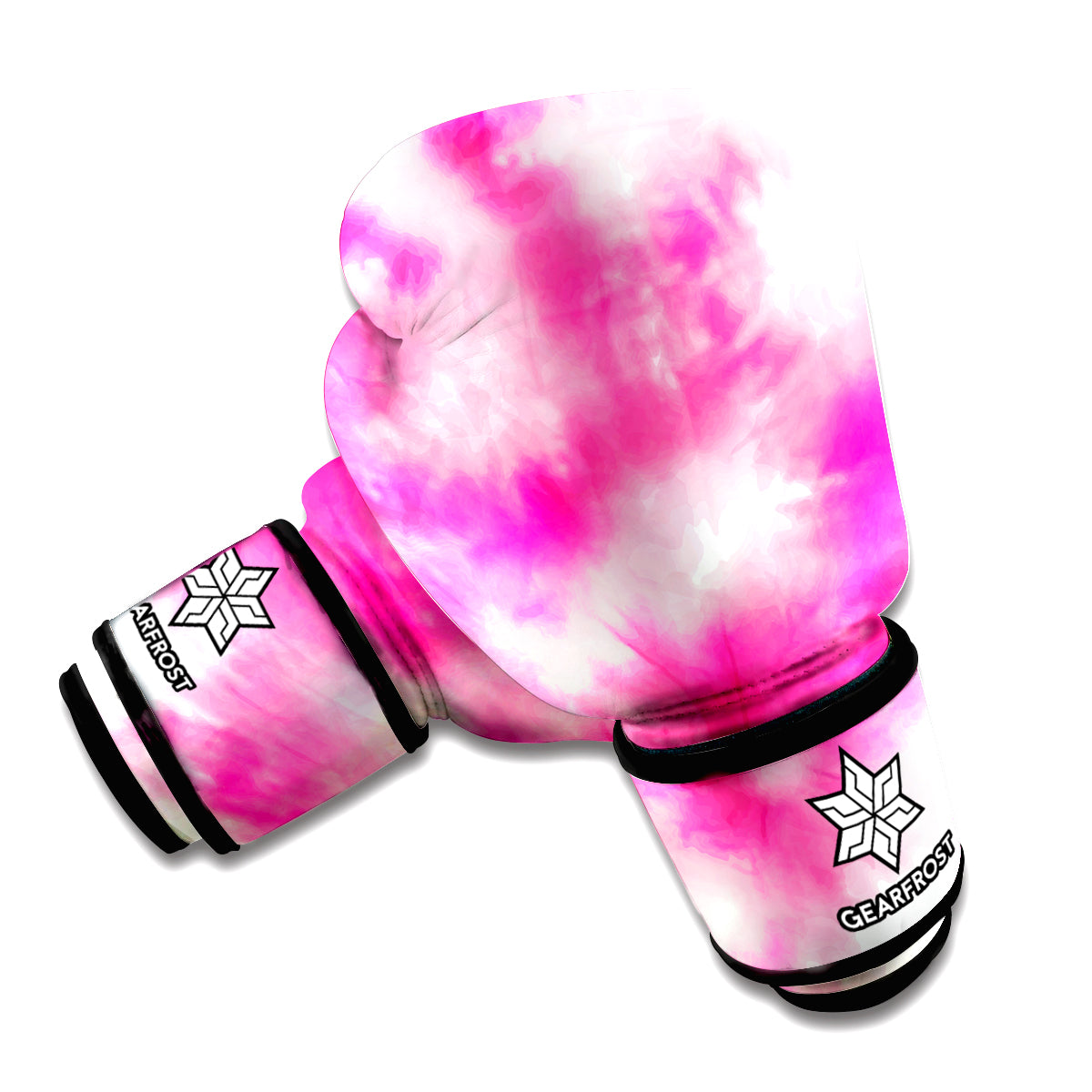 Pink Shibori Tie Dye Print Boxing Gloves