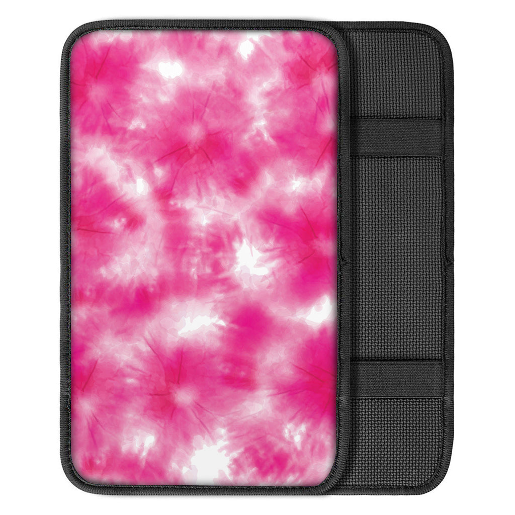 Pink Shibori Tie Dye Print Car Center Console Cover