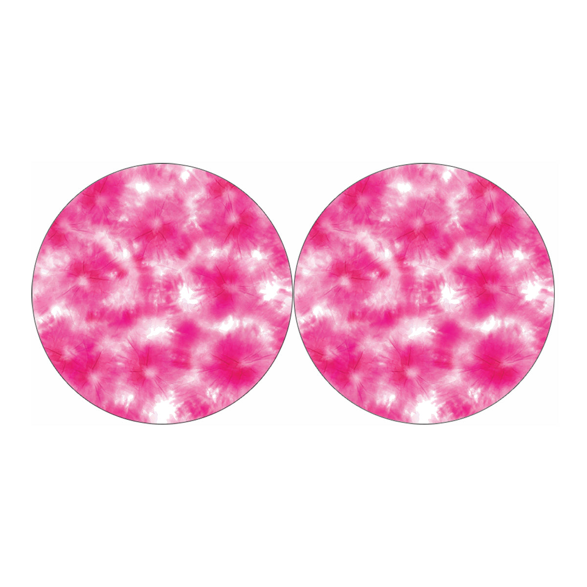 Pink Shibori Tie Dye Print Car Coasters