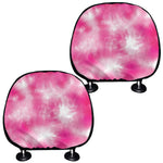 Pink Shibori Tie Dye Print Car Headrest Covers