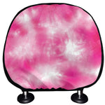 Pink Shibori Tie Dye Print Car Headrest Covers