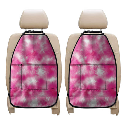 Pink Shibori Tie Dye Print Car Seat Organizers