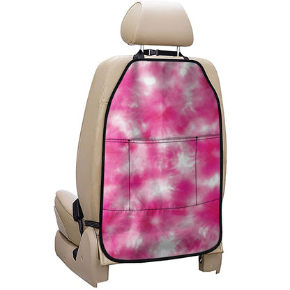 Pink Shibori Tie Dye Print Car Seat Organizers