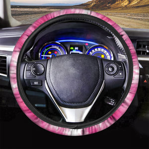 Pink Shibori Tie Dye Print Car Steering Wheel Cover