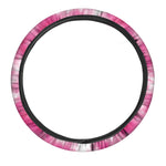 Pink Shibori Tie Dye Print Car Steering Wheel Cover