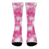 Pink Shibori Tie Dye Print Crew Socks