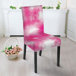 Pink Shibori Tie Dye Print Dining Chair Slipcover