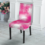 Pink Shibori Tie Dye Print Dining Chair Slipcover