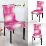 Pink Shibori Tie Dye Print Dining Chair Slipcover