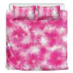 Pink Shibori Tie Dye Print Duvet Cover Bedding Set