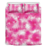 Pink Shibori Tie Dye Print Duvet Cover Bedding Set