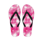 Pink Shibori Tie Dye Print Flip Flops