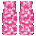 Pink Shibori Tie Dye Print Front and Back Car Floor Mats