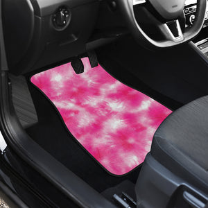 Pink Shibori Tie Dye Print Front and Back Car Floor Mats