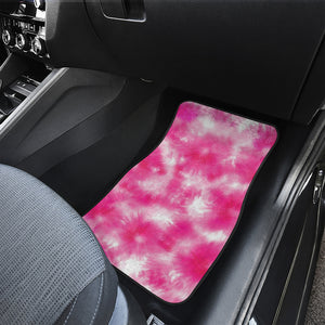 Pink Shibori Tie Dye Print Front and Back Car Floor Mats