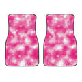 Pink Shibori Tie Dye Print Front Car Floor Mats