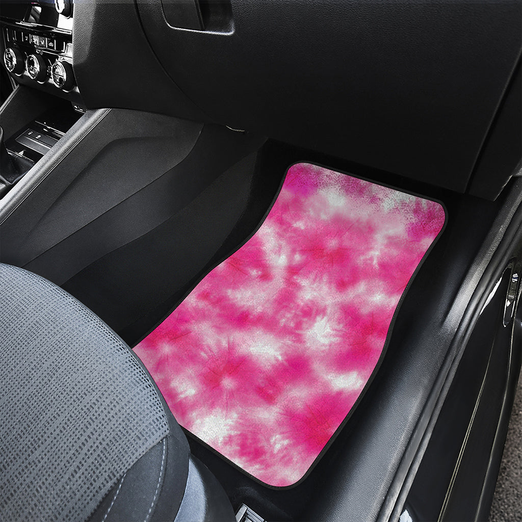 Pink Shibori Tie Dye Print Front Car Floor Mats