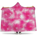Pink Shibori Tie Dye Print Hooded Blanket