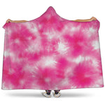 Pink Shibori Tie Dye Print Hooded Blanket