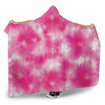 Pink Shibori Tie Dye Print Hooded Blanket