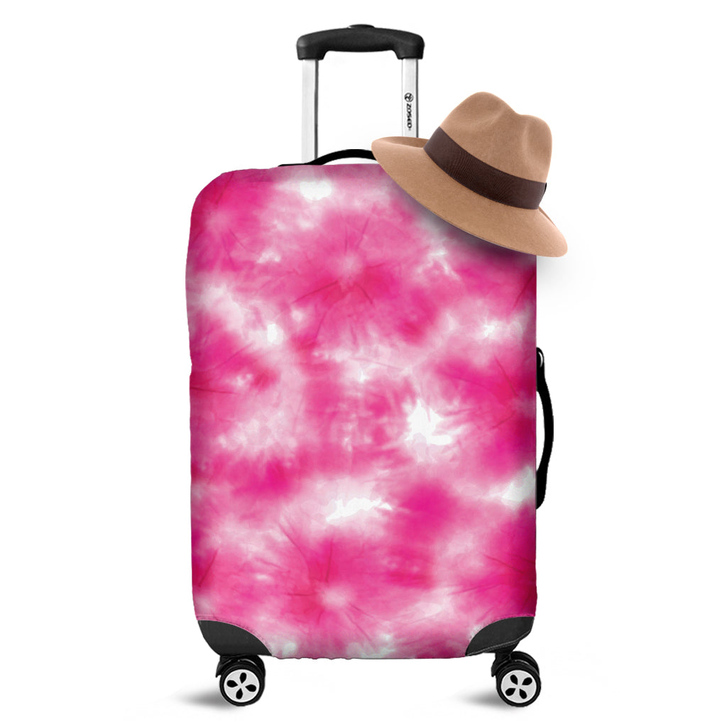 Pink Shibori Tie Dye Print Luggage Cover