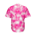 Pink Shibori Tie Dye Print Men's Baseball Jersey