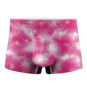 Pink Shibori Tie Dye Print Men's Boxer Briefs