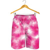 Pink Shibori Tie Dye Print Men's Shorts