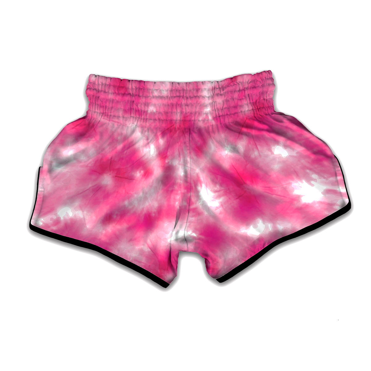 Pink Shibori Tie Dye Print Muay Thai Boxing Shorts