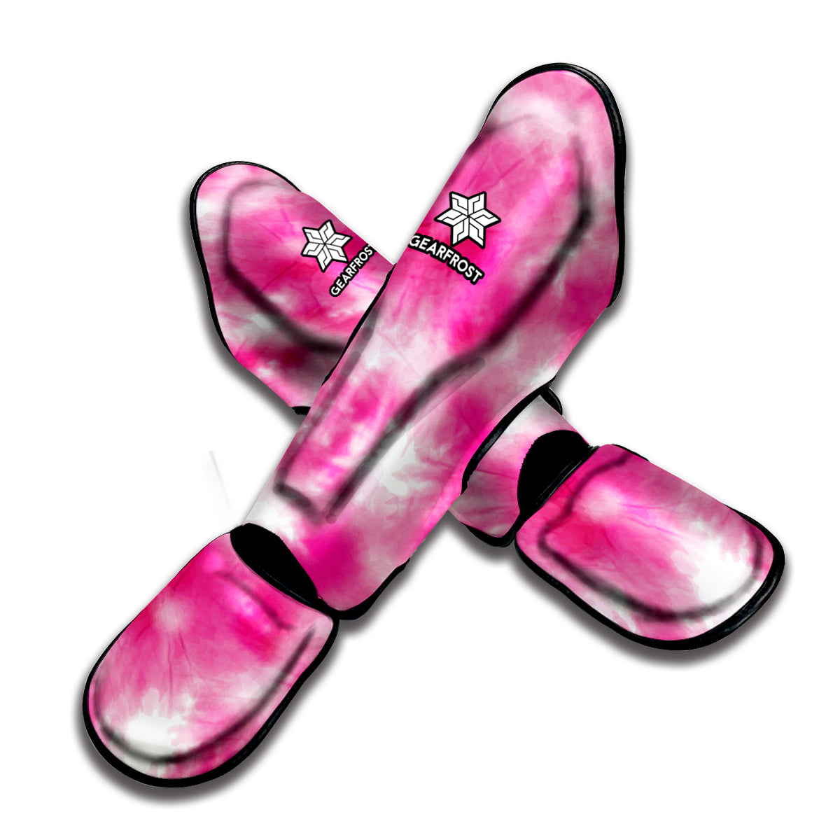 Pink Shibori Tie Dye Print Muay Thai Shin Guard