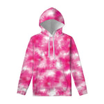 Pink Shibori Tie Dye Print Pullover Hoodie