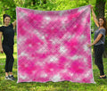 Pink Shibori Tie Dye Print Quilt