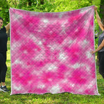 Pink Shibori Tie Dye Print Quilt