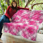 Pink Shibori Tie Dye Print Quilt