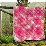 Pink Shibori Tie Dye Print Quilt