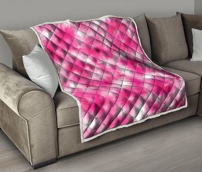 Pink Shibori Tie Dye Print Quilt