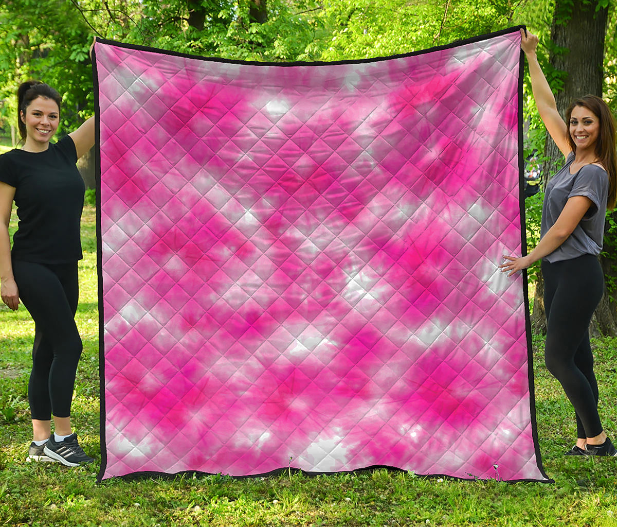 Pink Shibori Tie Dye Print Quilt