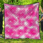 Pink Shibori Tie Dye Print Quilt