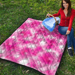 Pink Shibori Tie Dye Print Quilt