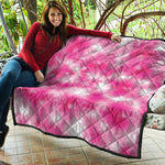 Pink Shibori Tie Dye Print Quilt