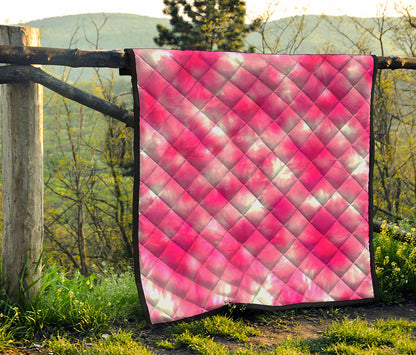 Pink Shibori Tie Dye Print Quilt