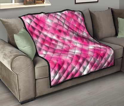 Pink Shibori Tie Dye Print Quilt