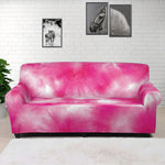 Pink Shibori Tie Dye Print Sofa Cover