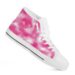 Pink Shibori Tie Dye Print White High Top Shoes