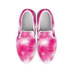 Pink Shibori Tie Dye Print White Slip On Shoes